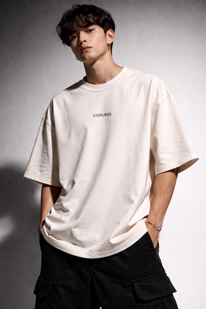 Cool Bee Perspective Graphic Tee White for Men - White Oversized Graphic Tee Streetwear India - Lifestyle View