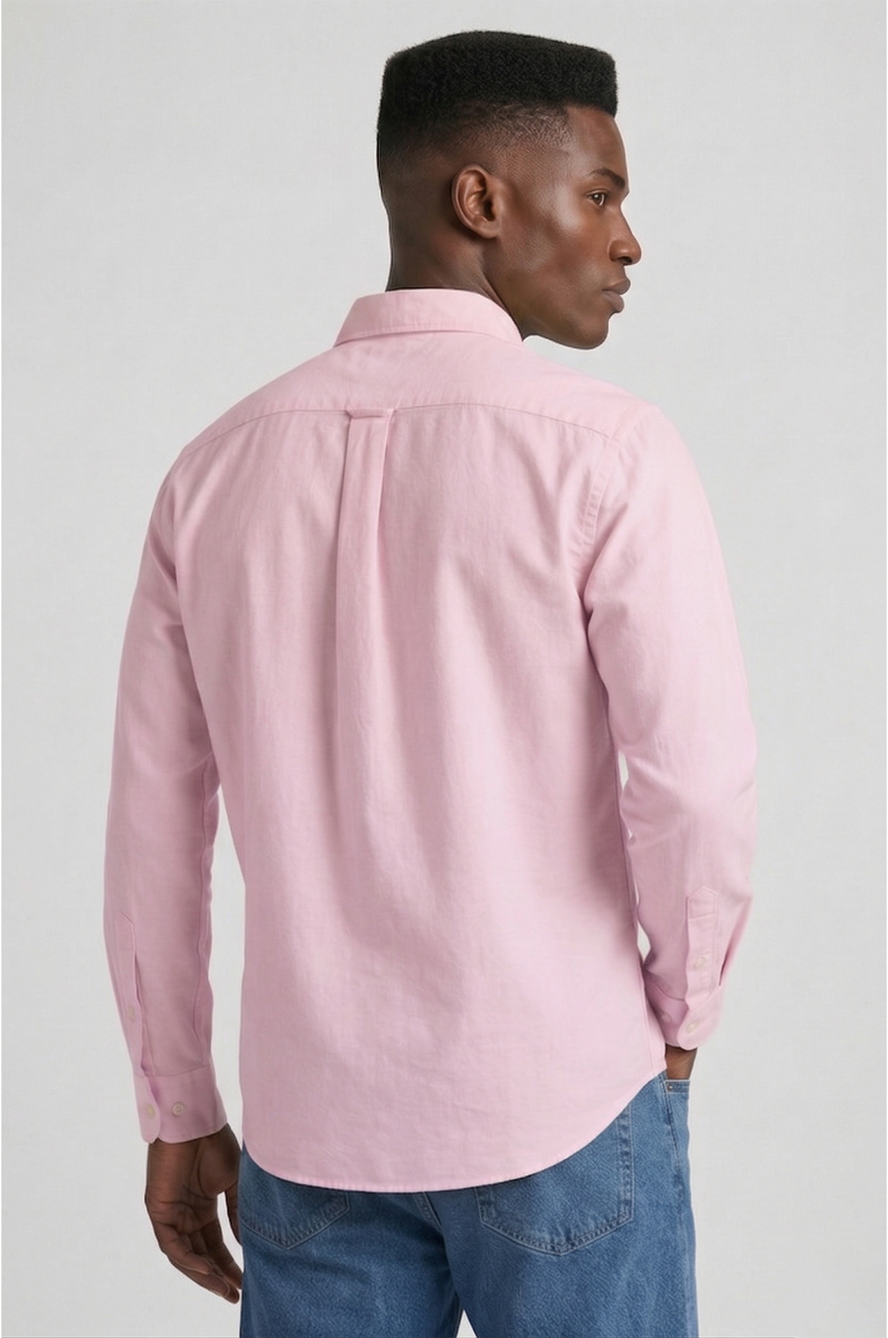 Cool Bee Premium Oxford Casual Shirt Pink for Men - Pink Premium Oxford Shirt India - Detail View