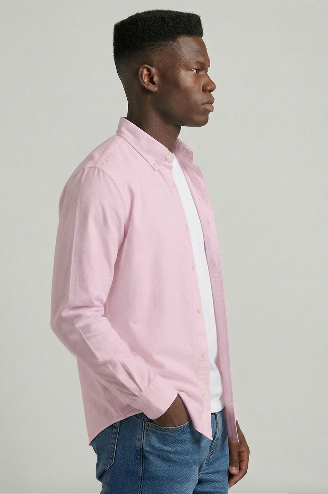 Cool Bee Premium Oxford Casual Shirt Pink for Men - Pink Premium Oxford Shirt India - Back View