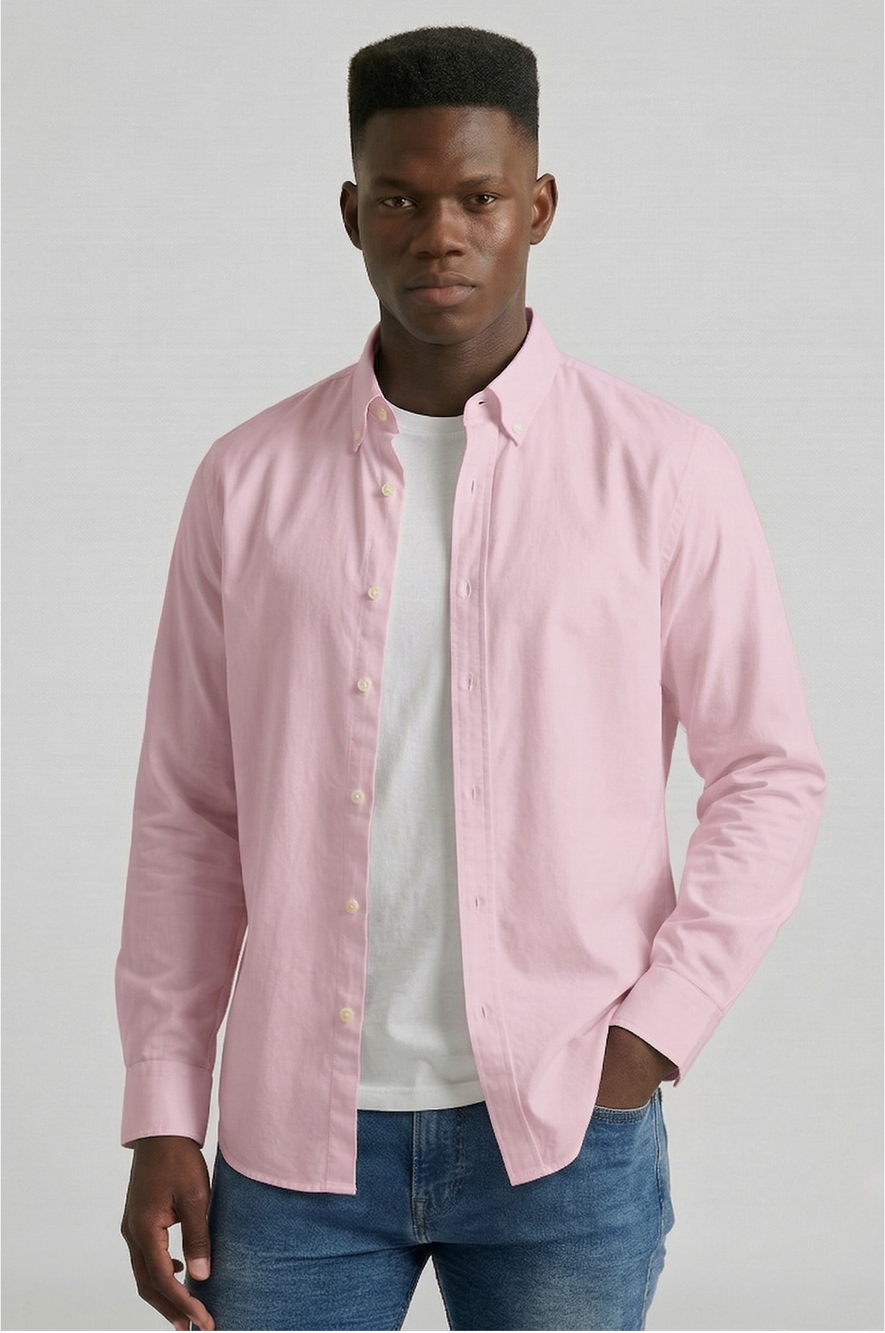 Cool Bee Premium Oxford Casual Shirt Pink for Men - Pink Premium Oxford Shirt India