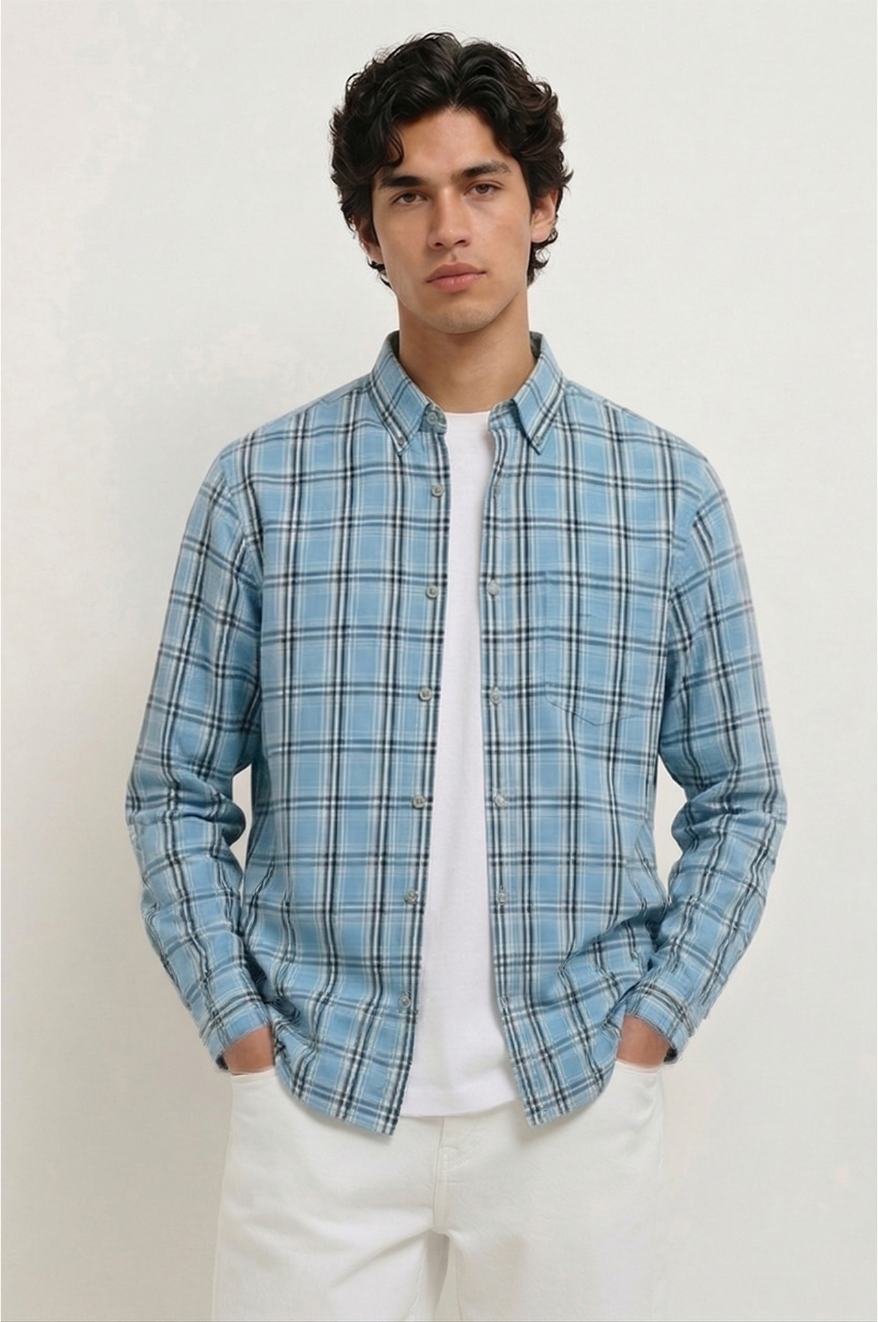 Cool Bee Olive Drab Windowpane Check Shirt for Men - Windowpane Check Casual Shirt India