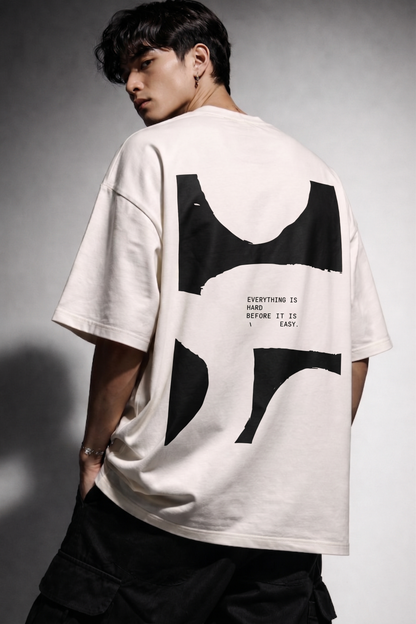 Cool Bee Perspective Graphic Tee White for Men - White Oversized Graphic Tee Streetwear India