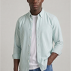 Super Premium Slim Fit Green Striped Oxford Shirt