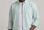 Super Premium Slim Fit Green Striped Oxford Shirt