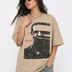 Glitch Portrait Tee Beige