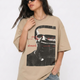 Glitch Portrait Tee Beige