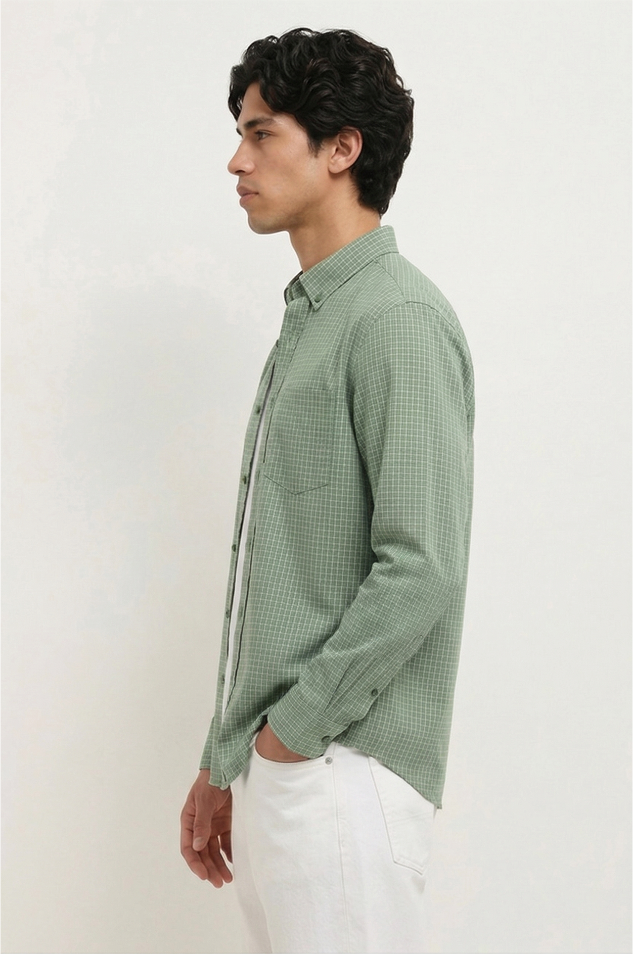 Cool Bee Heritage Check Button-Down Shirt for Men - Check Check Casual Shirt India - Detail View