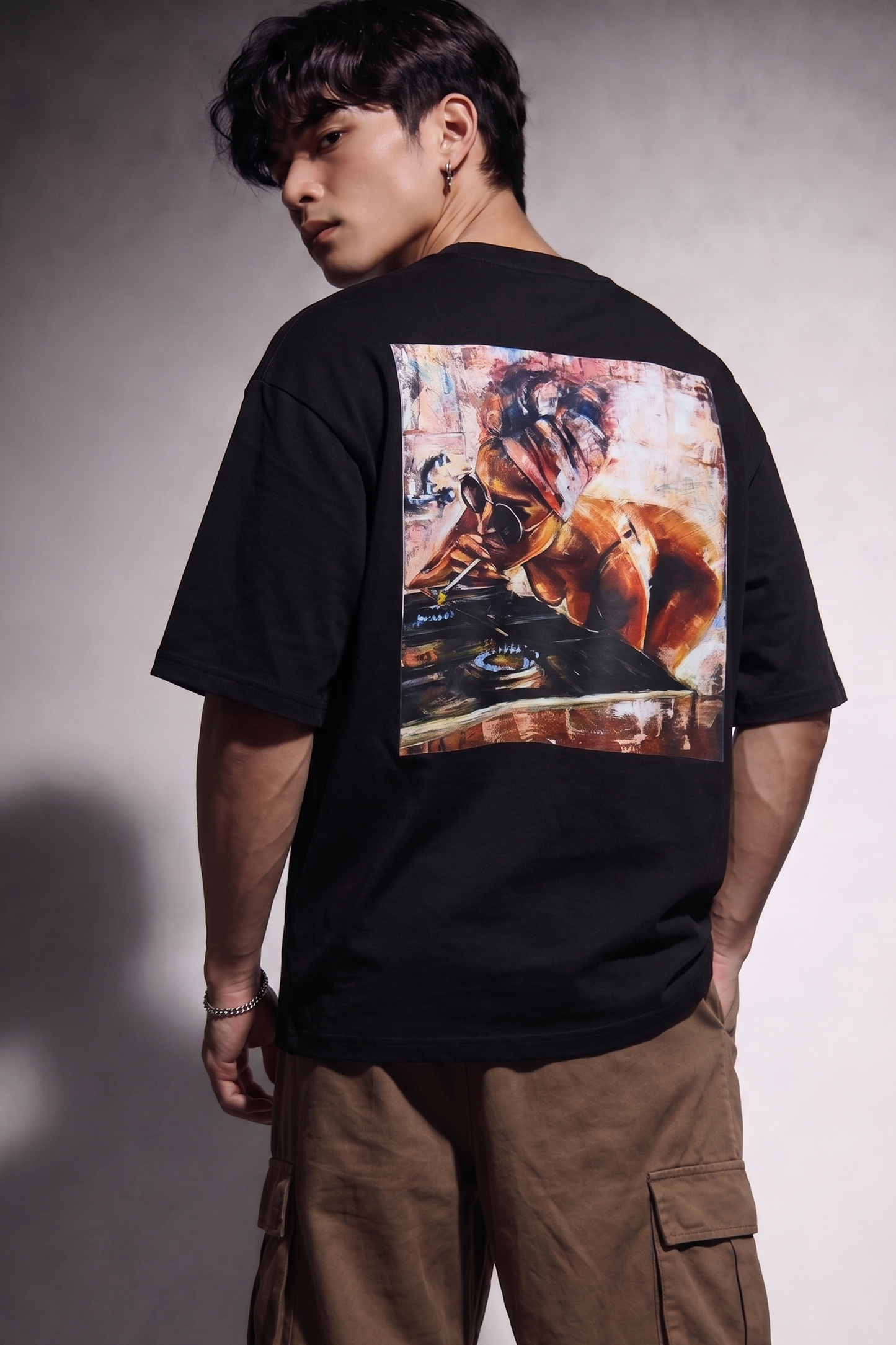 Cool Bee Midnight Muse Tee Black for Men - Black Oversized Graphic Tee Streetwear India