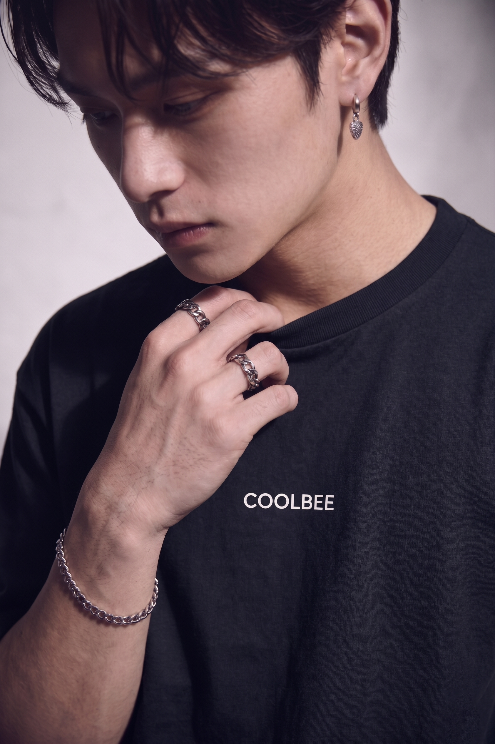 Cool Bee Midnight Muse Tee Black for Men - Black Oversized Graphic Tee Streetwear India - Lifestyle View