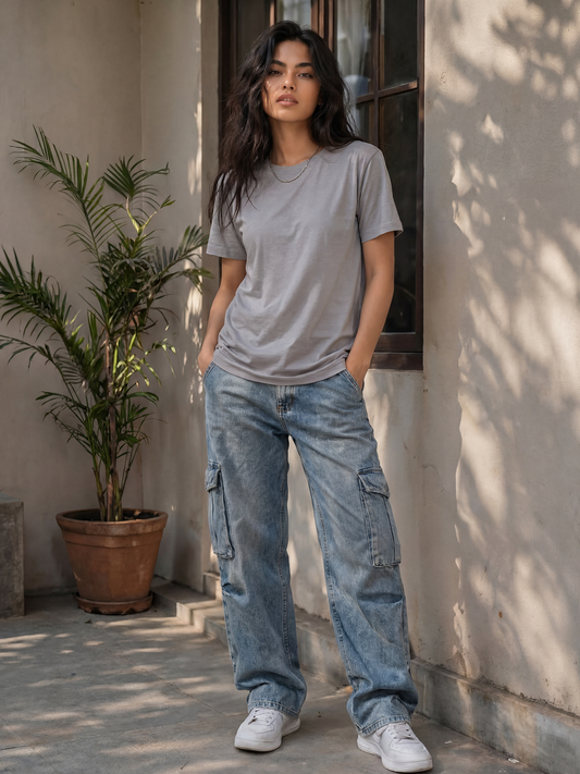 Cool Bee Regular Fit Tees Women for Women - Regular Fit Tee India - Back View