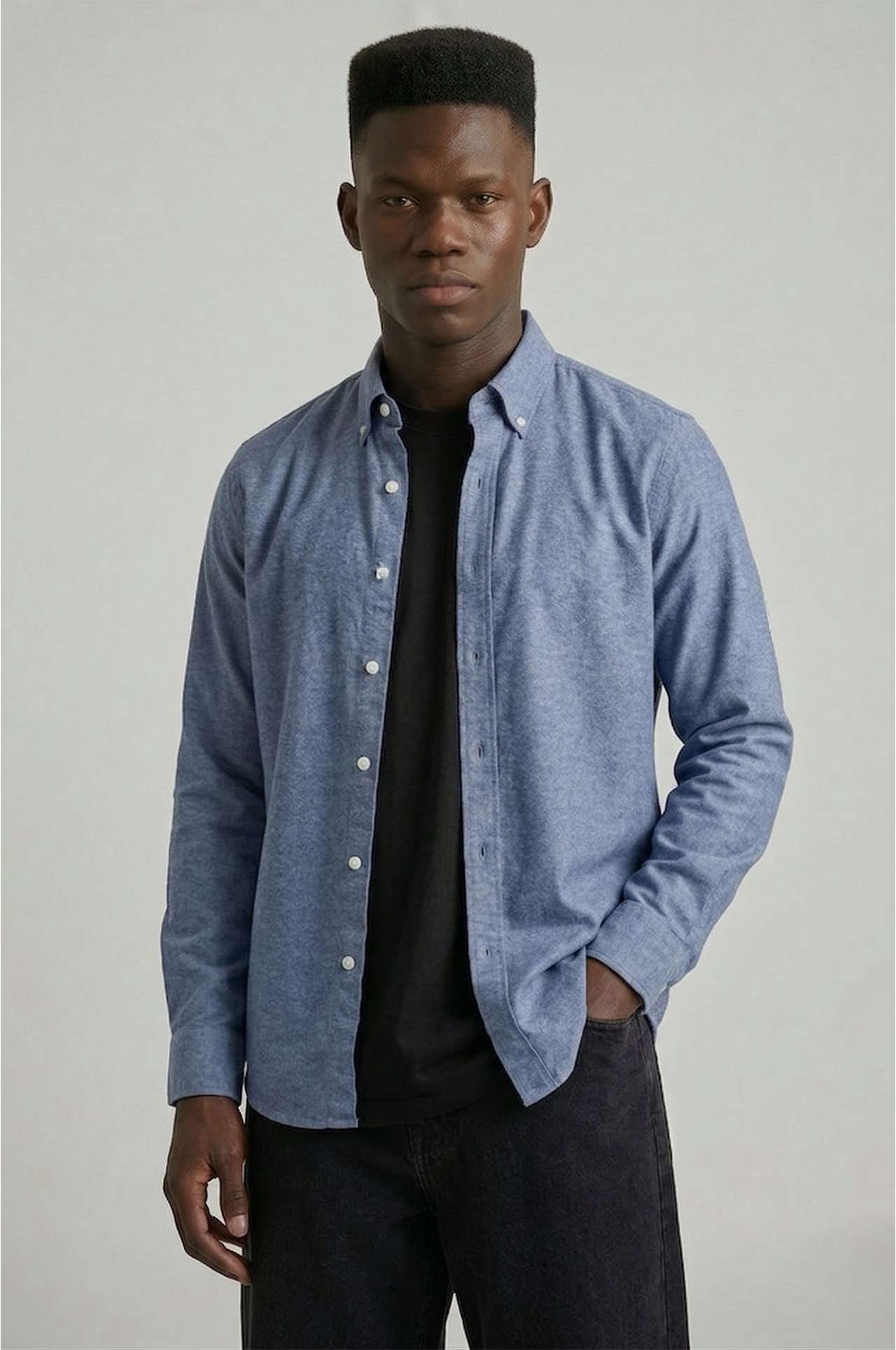 Cool Bee Essential Super Premium Oxford Shirt Grey for Men - Grey Premium Oxford Shirt India - Back View