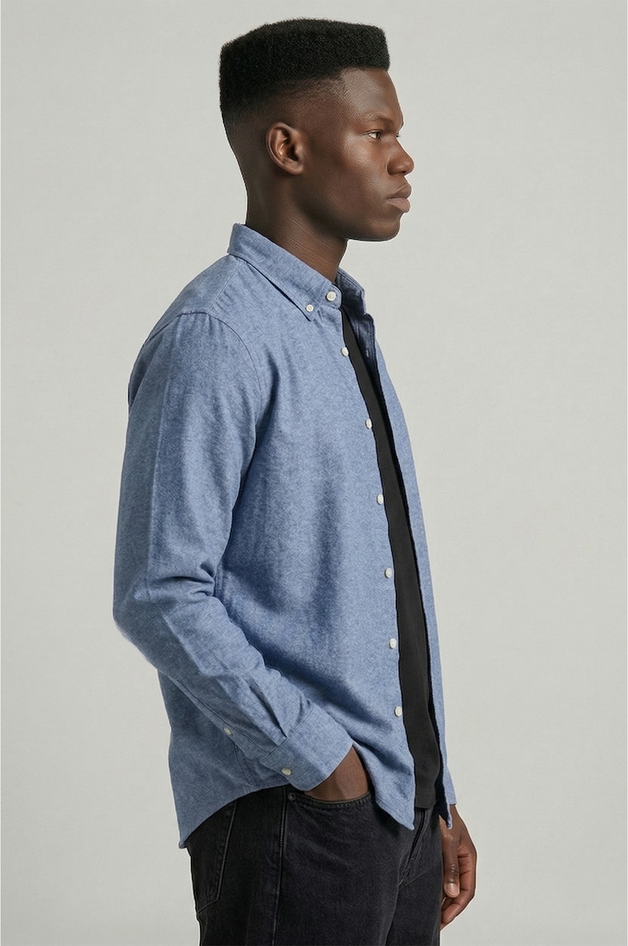 Cool Bee Premium Casual Oxford Shirt Grey for Men - Grey Premium Oxford Shirt India - Detail View