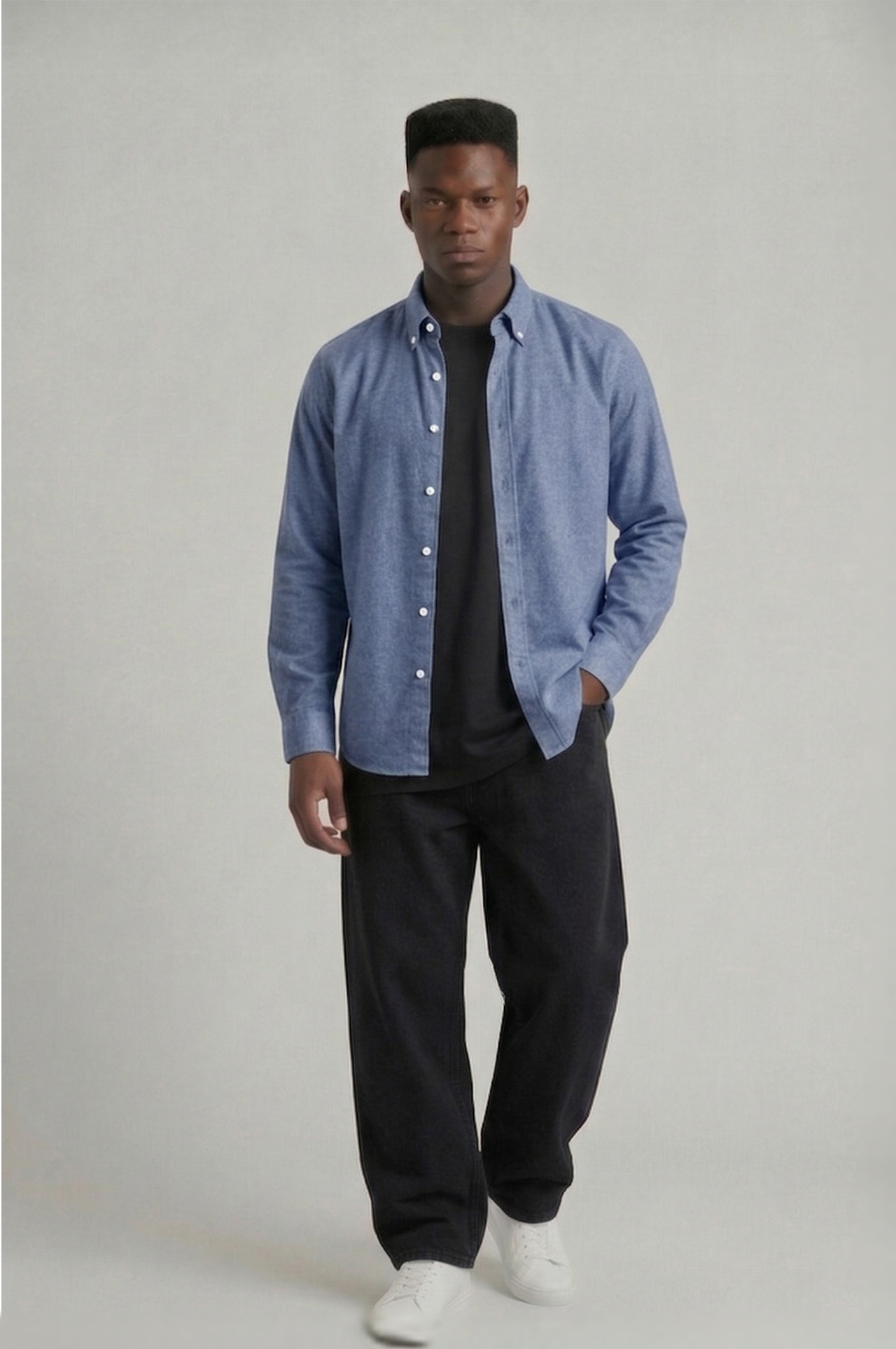 Cool Bee Essential Super Premium Oxford Shirt Grey for Men - Grey Premium Oxford Shirt India - Lifestyle View