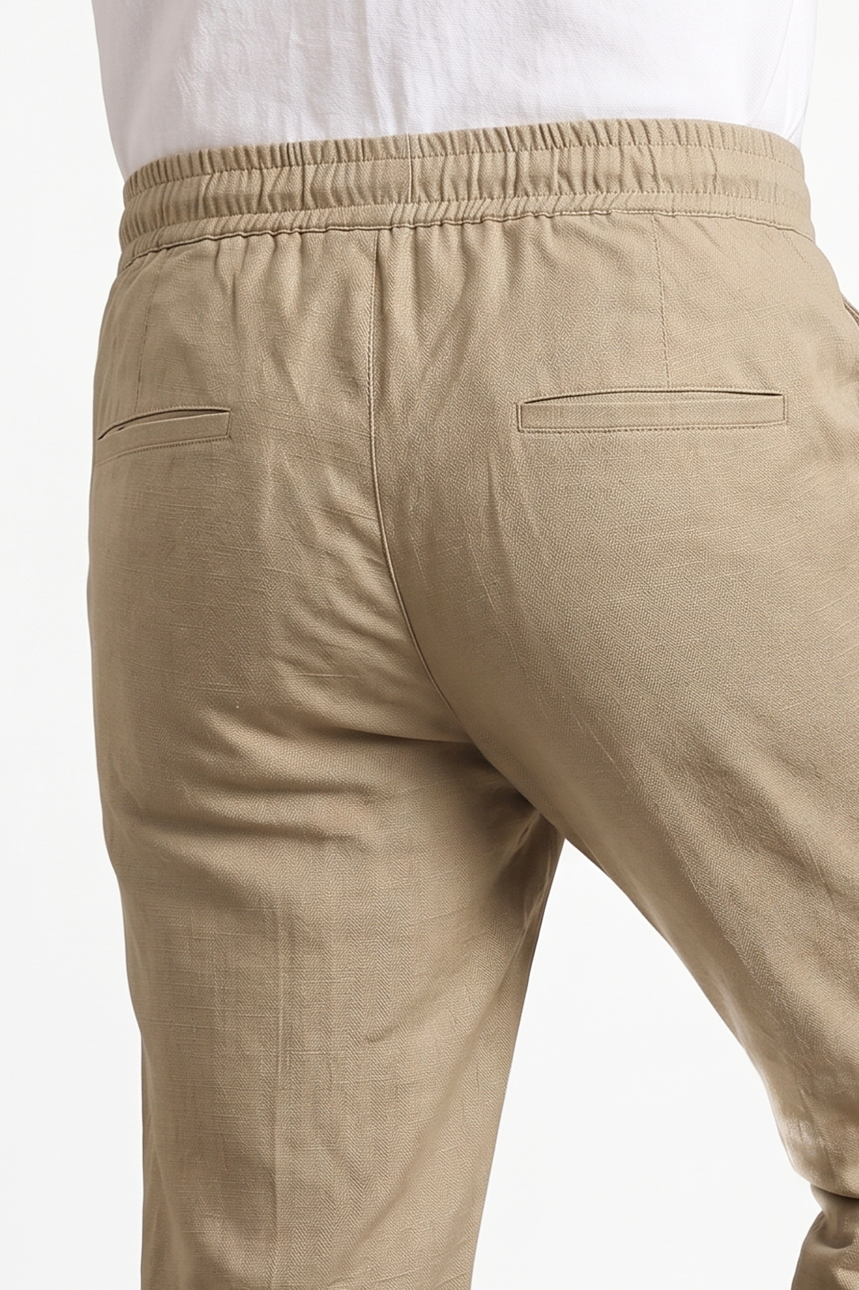 Cool Bee Linen Travel Pants Beige for Men - Beige Linen Travel Pants Lightweight India - Lifestyle View