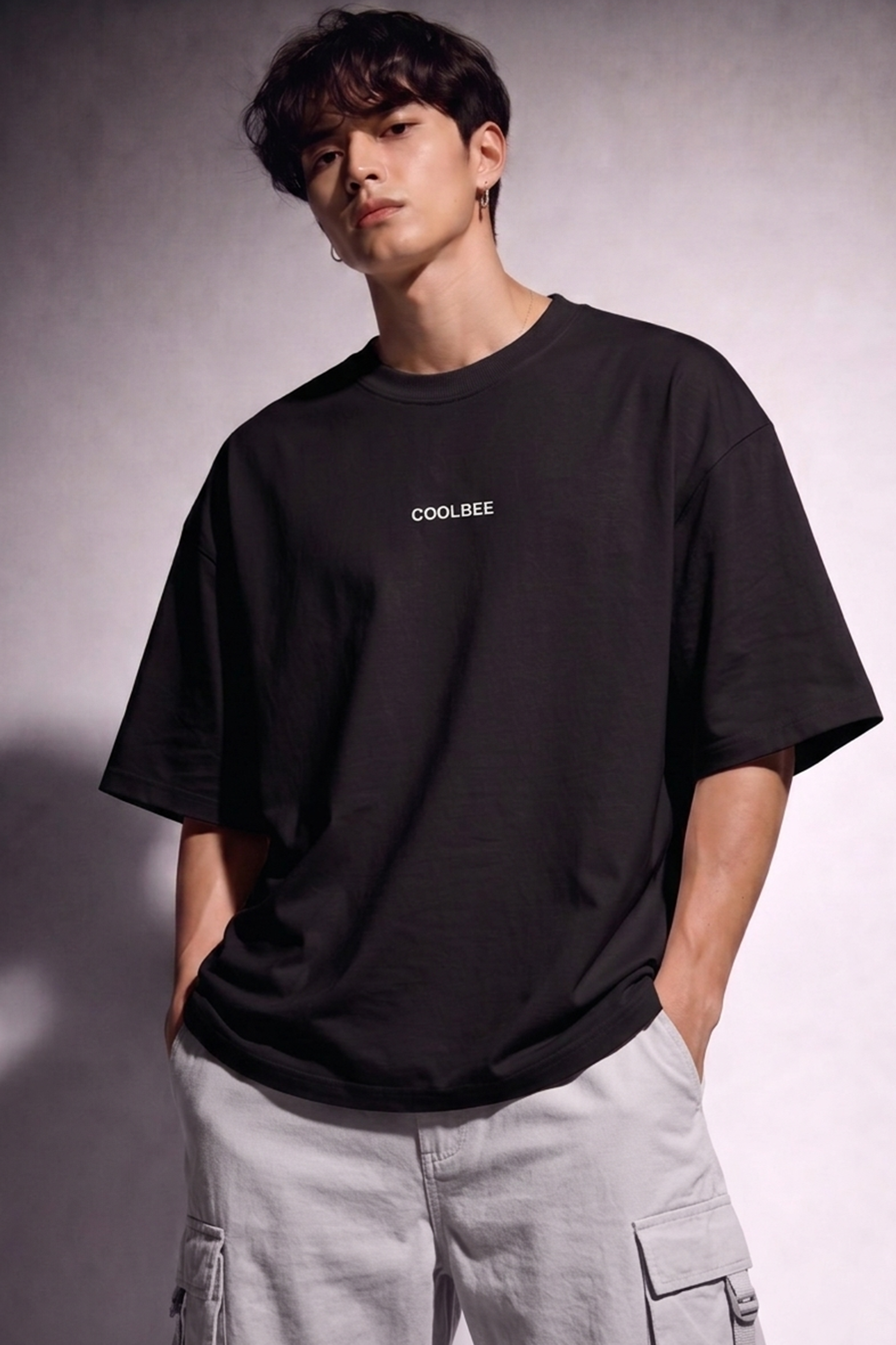 Cool Bee Cubist Bloom Oversize Tee Black for Men - Black Oversized Graphic Tee Streetwear India - Back View