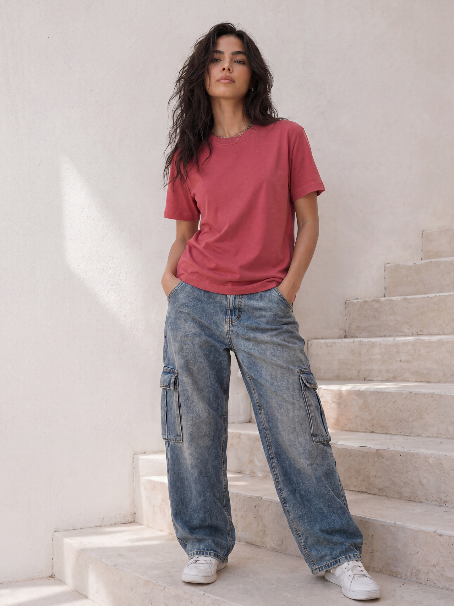Cool Bee Regular Fit Tees Women for Women - Regular Fit Tee India - Back View