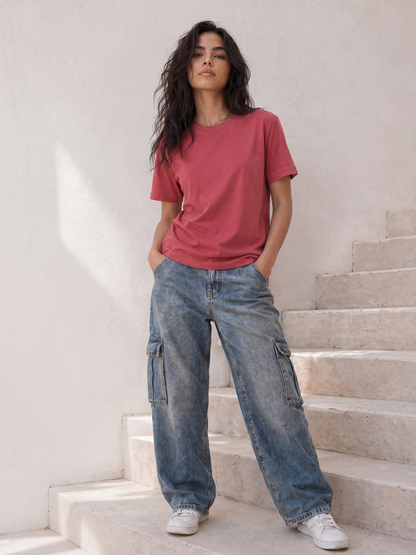 Cool Bee Regular Fit Tees Women for Women - Regular Fit Tee India - Back View