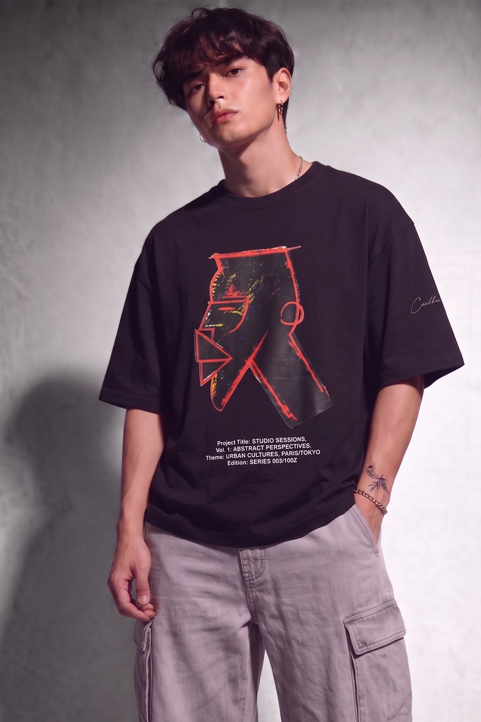 Cool Bee Urban Nomad Tee Black for Men - Black Oversized Graphic Tee Streetwear India