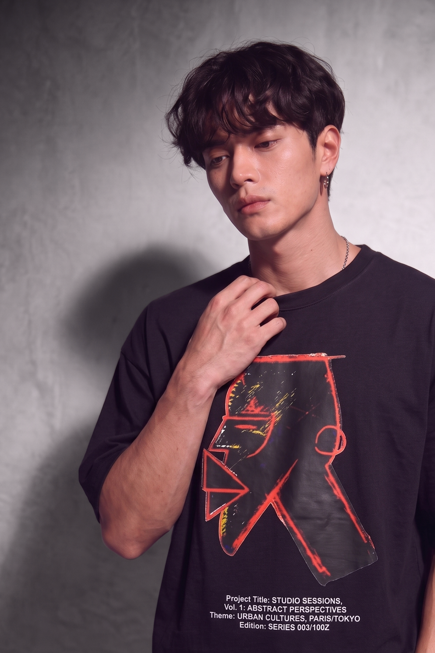Cool Bee Urban Nomad Tee Black for Men - Black Oversized Graphic Tee Streetwear India - Detail View