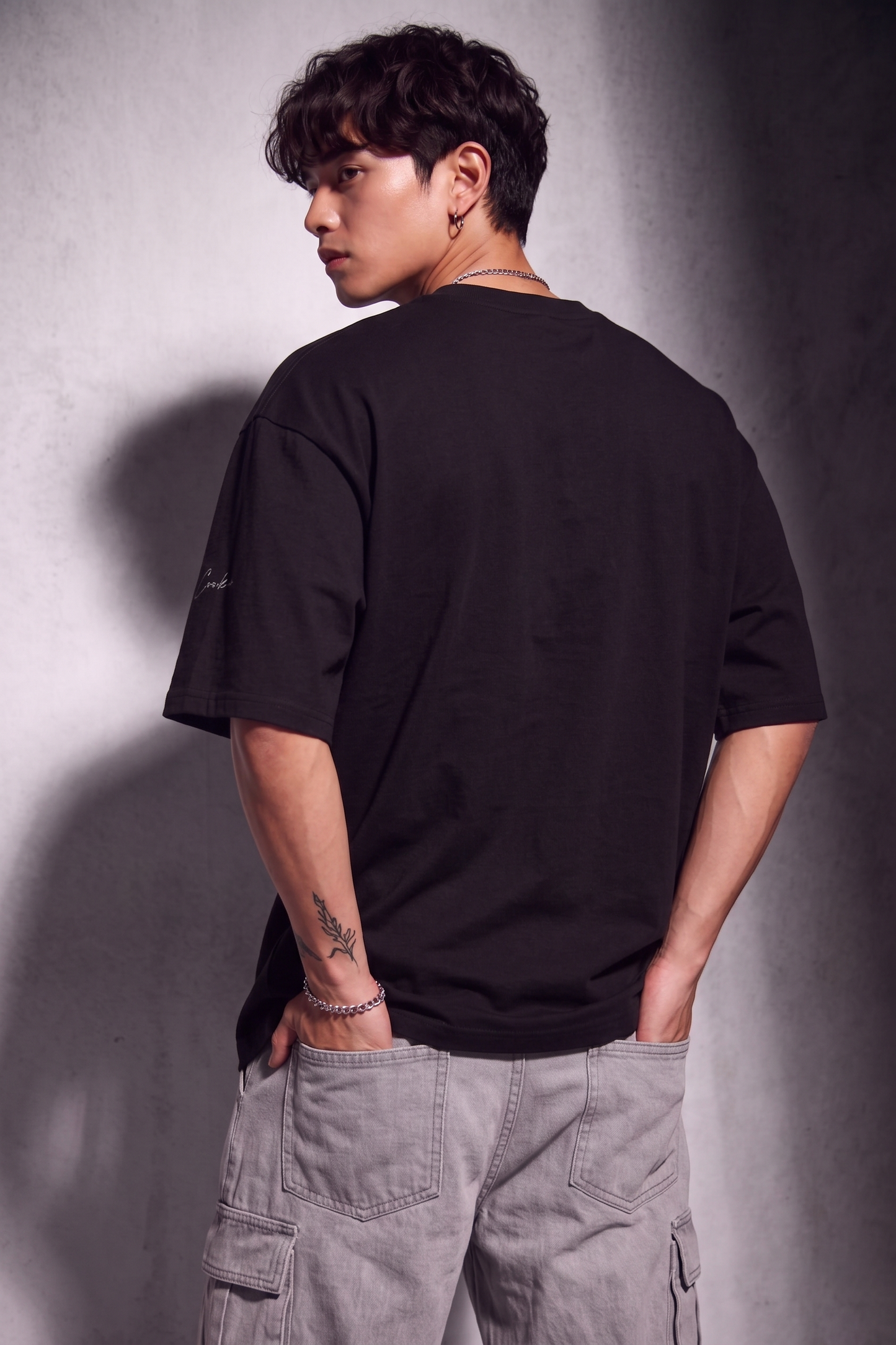 Cool Bee Urban Nomad Tee Black for Men - Black Oversized Graphic Tee Streetwear India - Lifestyle View