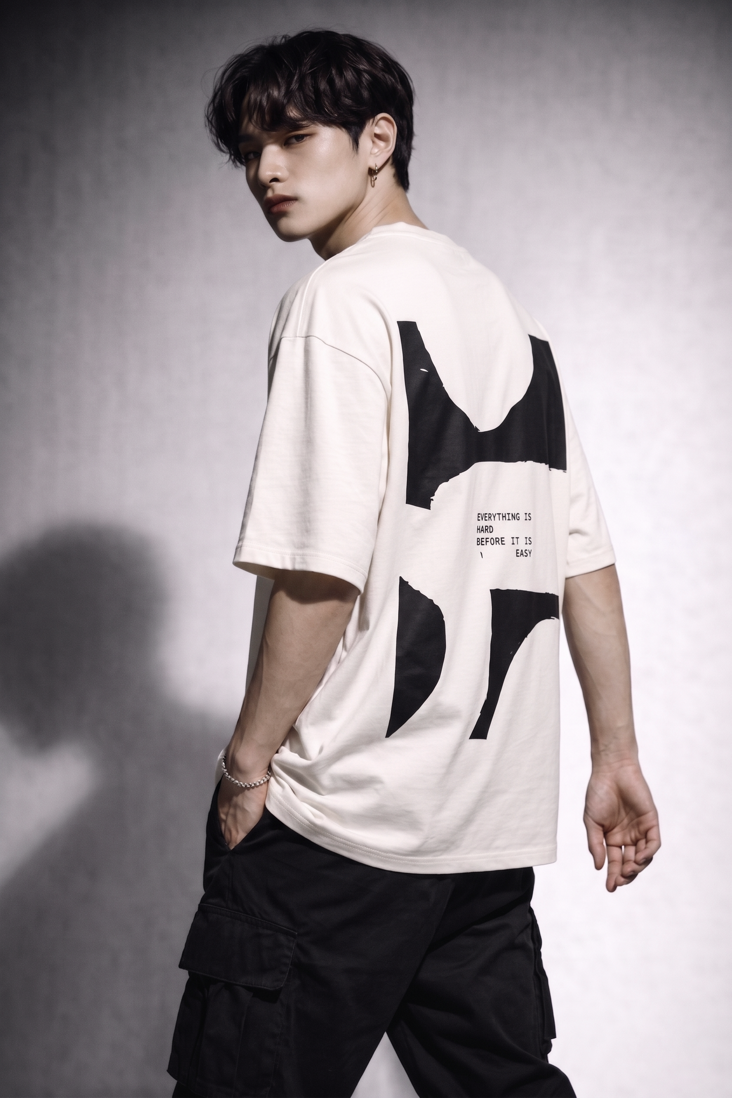 Cool Bee Perspective Graphic Tee White for Men - White Oversized Graphic Tee Streetwear India - Lifestyle View