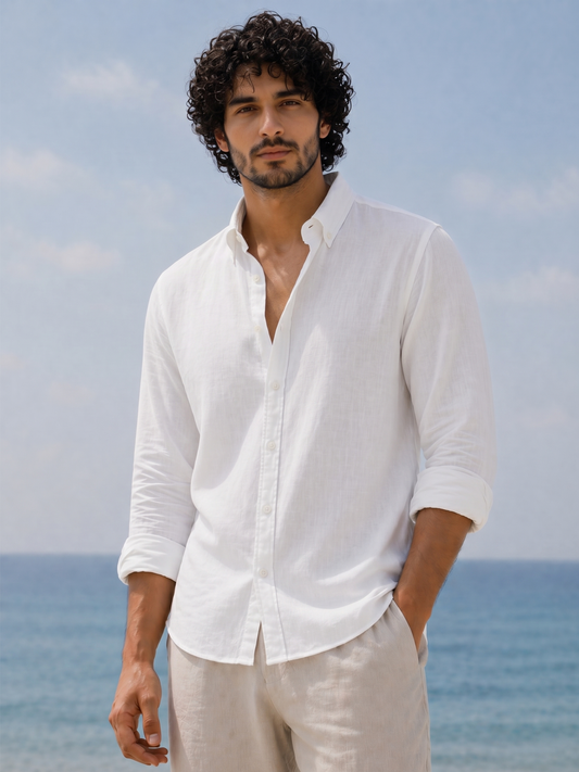 Linen Casual Shirt White