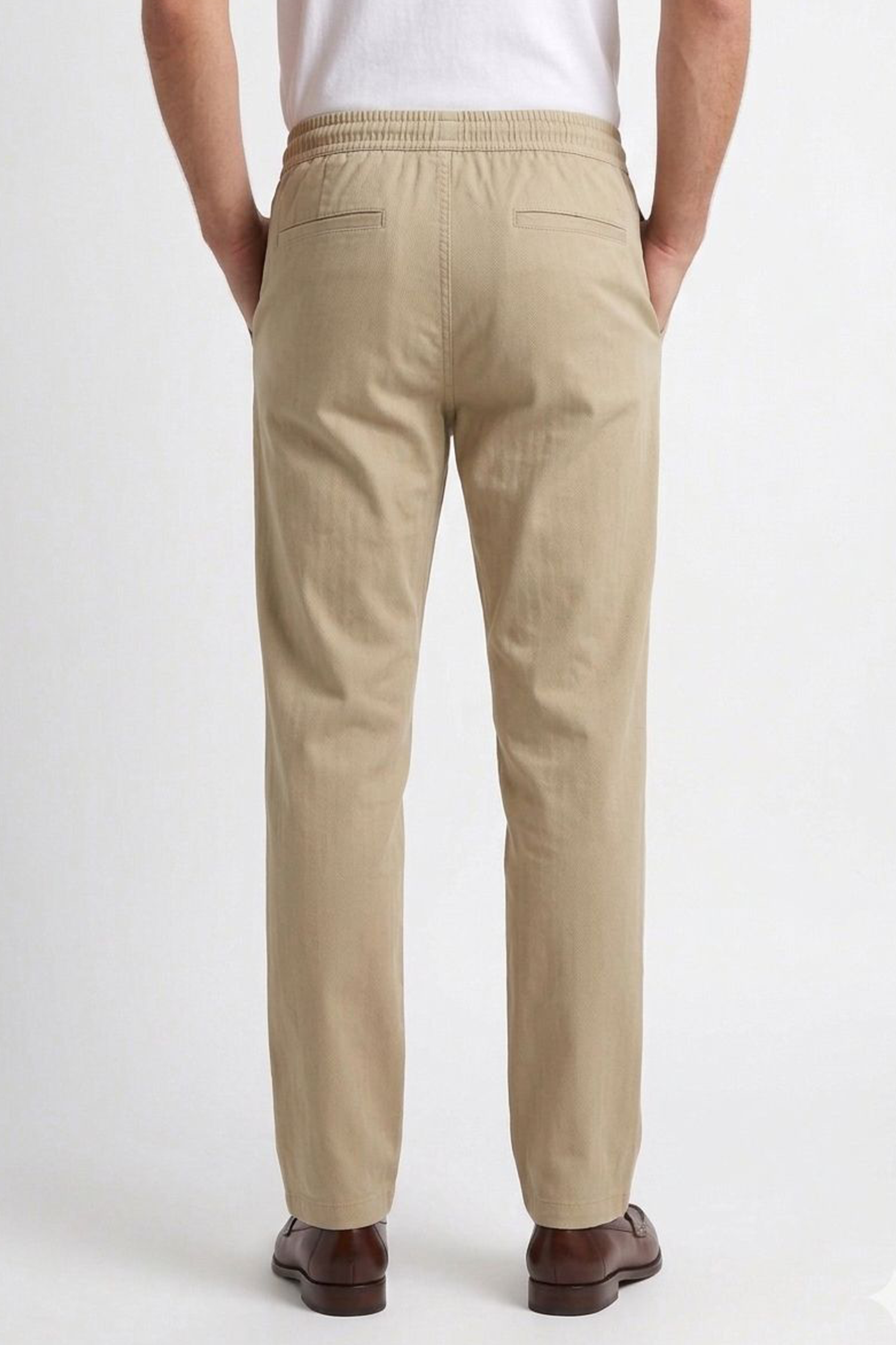 Cool Bee Linen Travel Pants Beige for Men - Beige Linen Travel Pants Lightweight India - Detail View