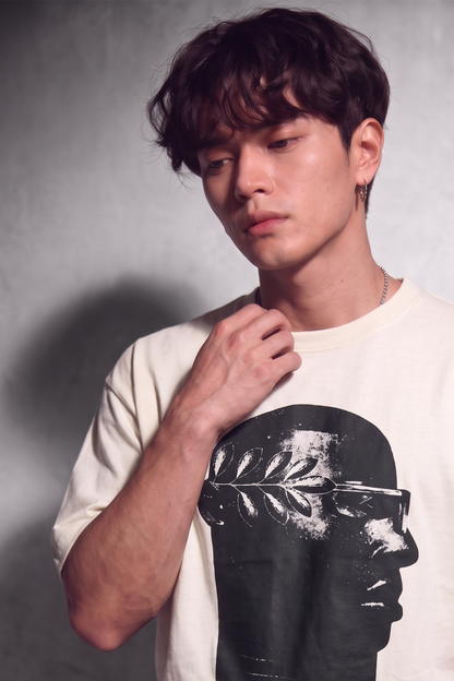 Cool Bee NeoClassic Graphic Tee White for Men - White Oversized Graphic Tee Streetwear India - Lifestyle View