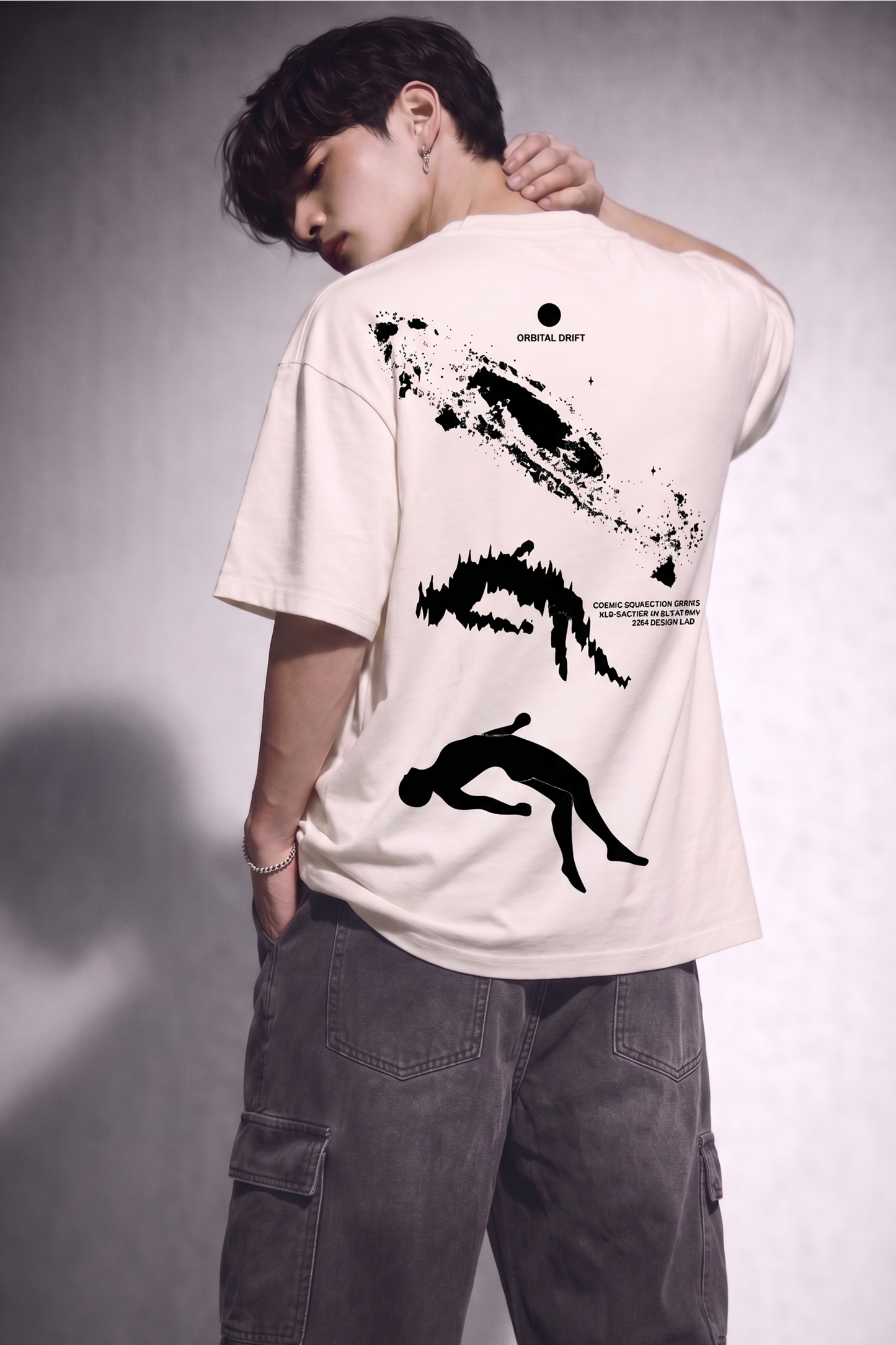 Cool Bee Orbital Drift Tee White for Men - White Oversized Graphic Tee Streetwear India