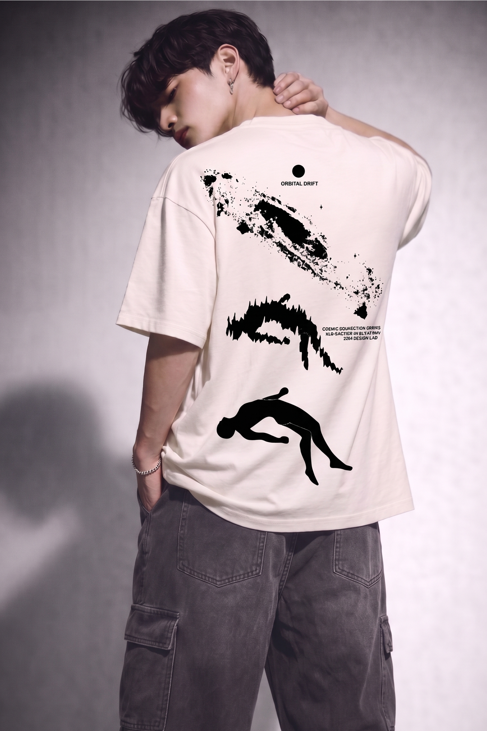 Cool Bee Orbital Drift Tee White for Men - White Oversized Graphic Tee Streetwear India