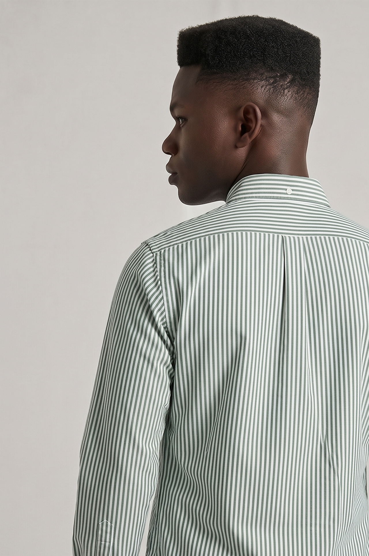 Cool Bee Super Premium Slim Fit Green Striped Oxford Shirt for Men - Striped Premium Oxford Shirt India - Lifestyle View
