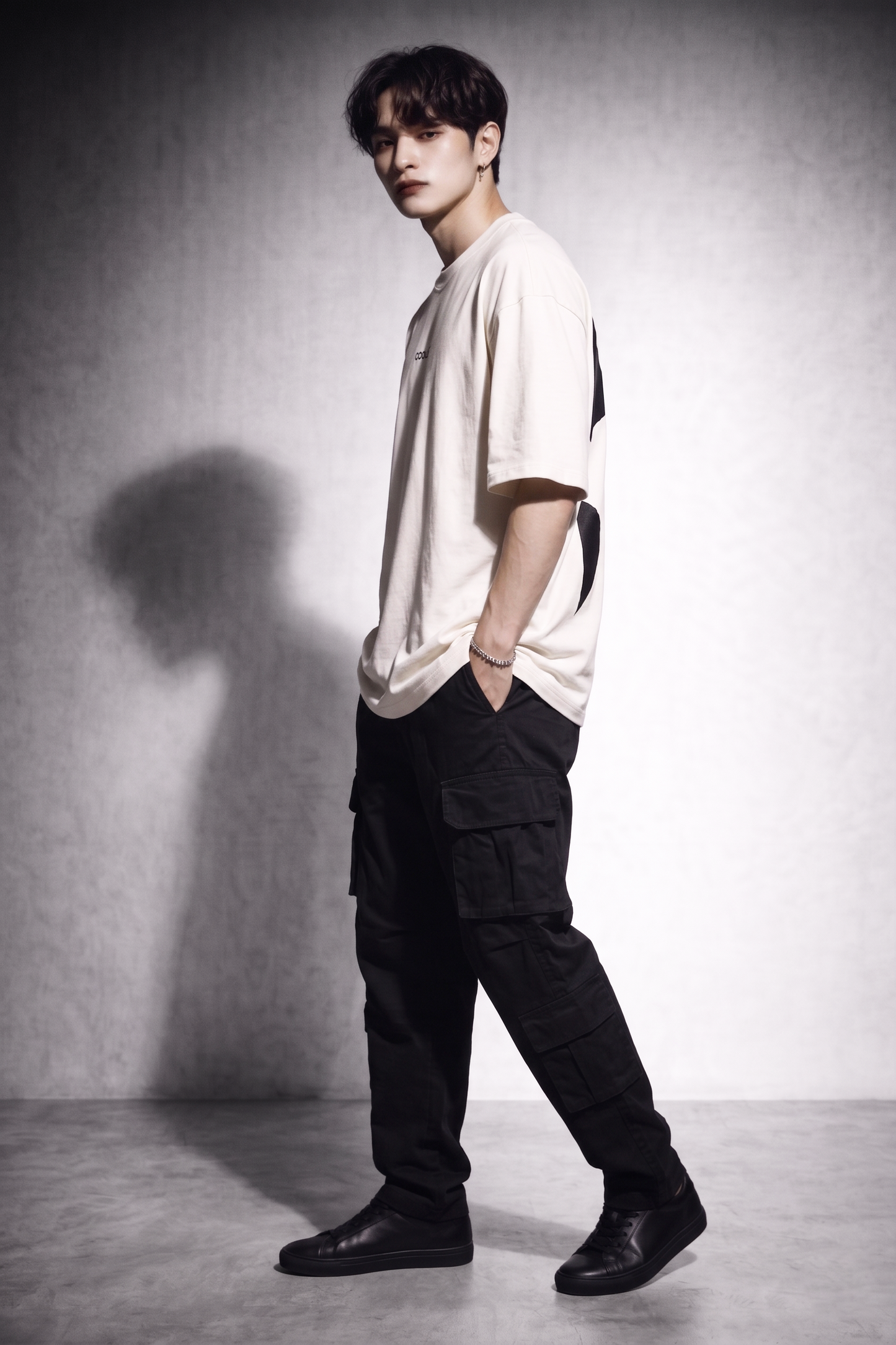 Cool Bee Perspective Graphic Tee White for Men - White Oversized Graphic Tee Streetwear India - Lifestyle View
