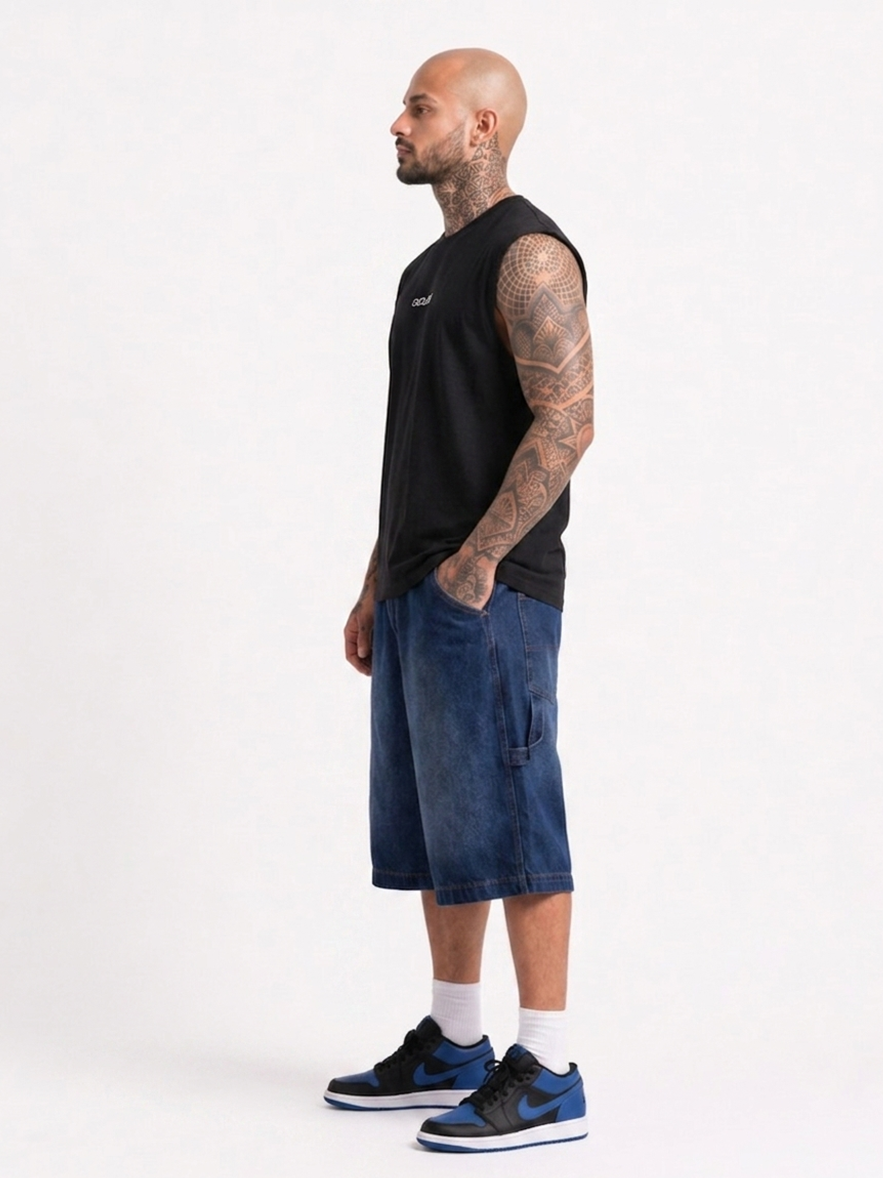 Cool Bee Men Tank Tees Black for Men - Black Tank Top Gym Casual India - Lifestyle View