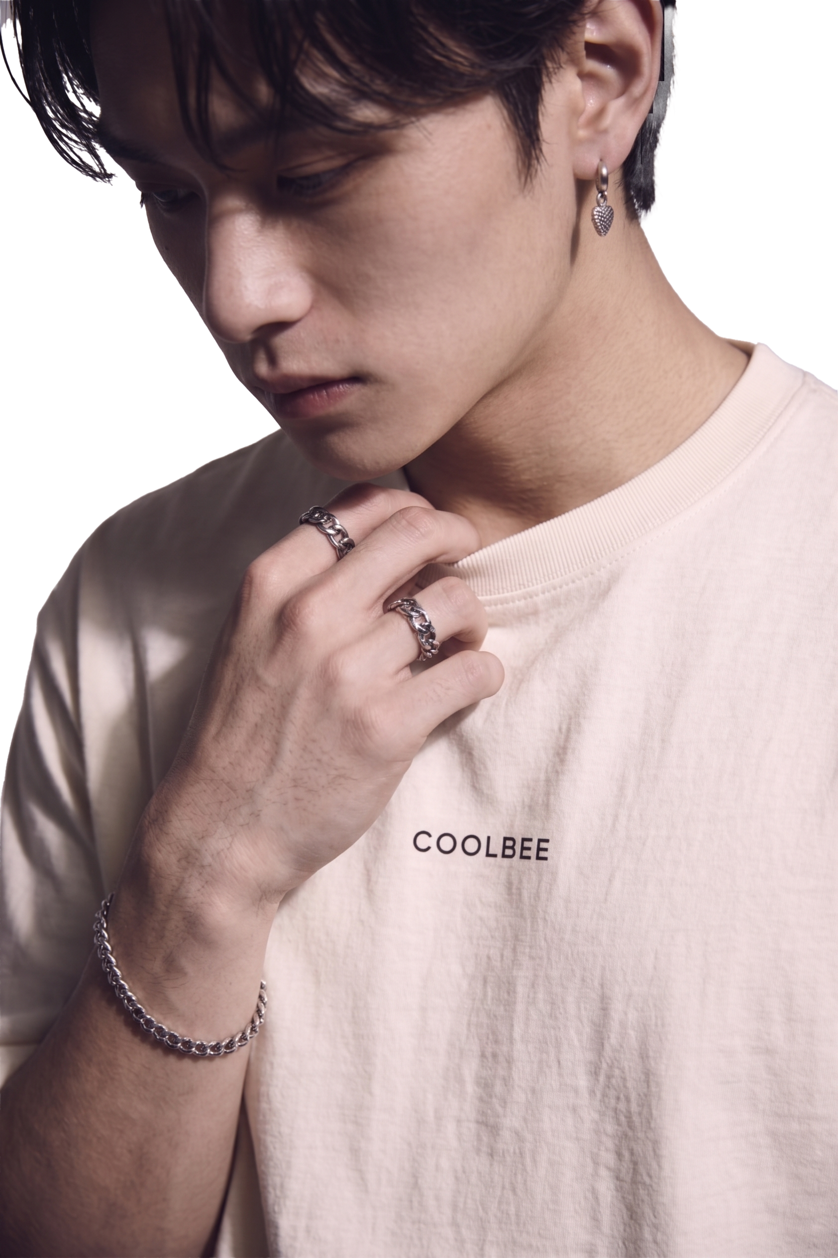 Cool Bee Orbital Drift Tee White for Men - White Oversized Graphic Tee Streetwear India - Lifestyle View