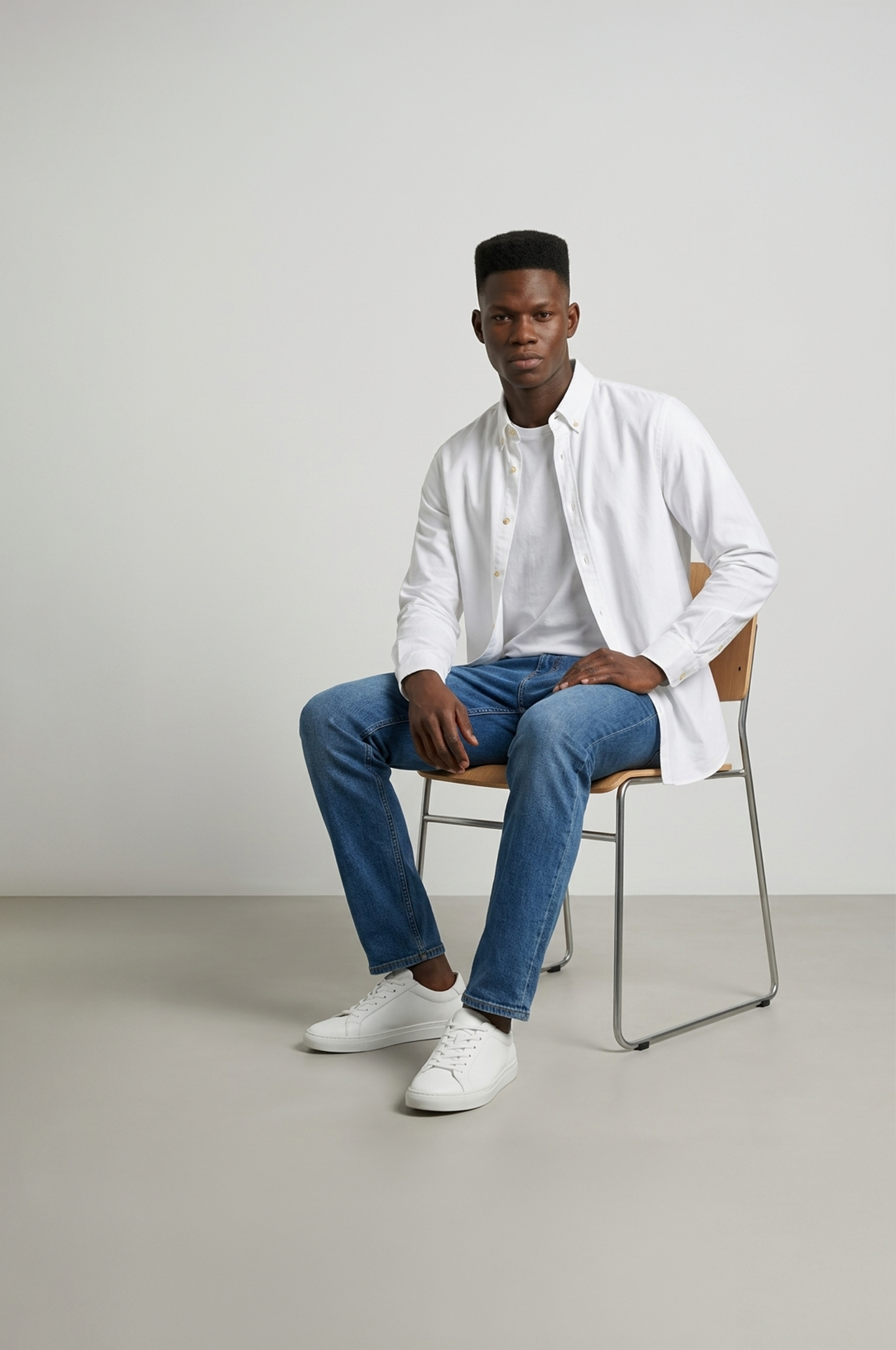 Cool Bee Premium Casual Oxford Shirt White for Men - White Premium Oxford Shirt India - Lifestyle View