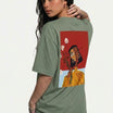 Cubist Bloom Oversize Tee Green