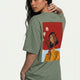 Cubist Bloom Oversize Tee Green