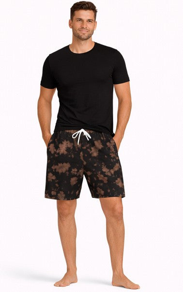 Unisex Tie Dye Shorts Black Brown