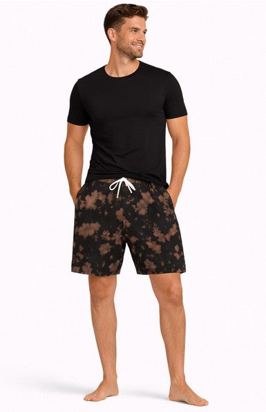 Unisex Tie Dye Shorts Black Brown