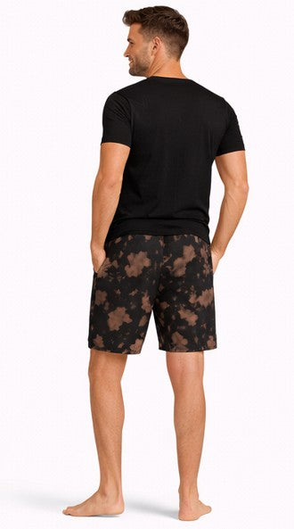 Unisex Tie Dye Shorts Black Brown