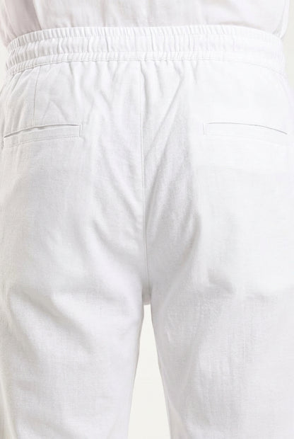 Cool Bee Linen Travel Pants White for Men - White Linen Travel Pants Lightweight India - Lifestyle View