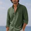 Linen Casual Shirt Dark Green