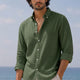 Linen Casual Shirt Dark Green