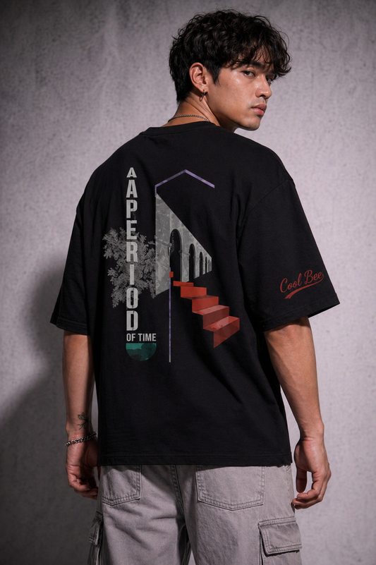 Cool Bee The Archway Tee Black for Men - Oversized Graphic Tee Streetwear India - Back View