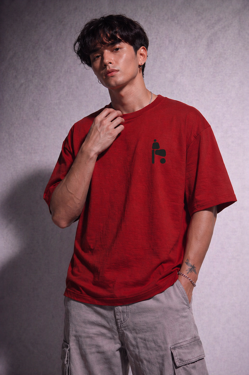 Cool Bee Zenith Tee Red for Men - Red Oversized Graphic Tee Streetwear India