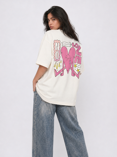 No Love Tee White