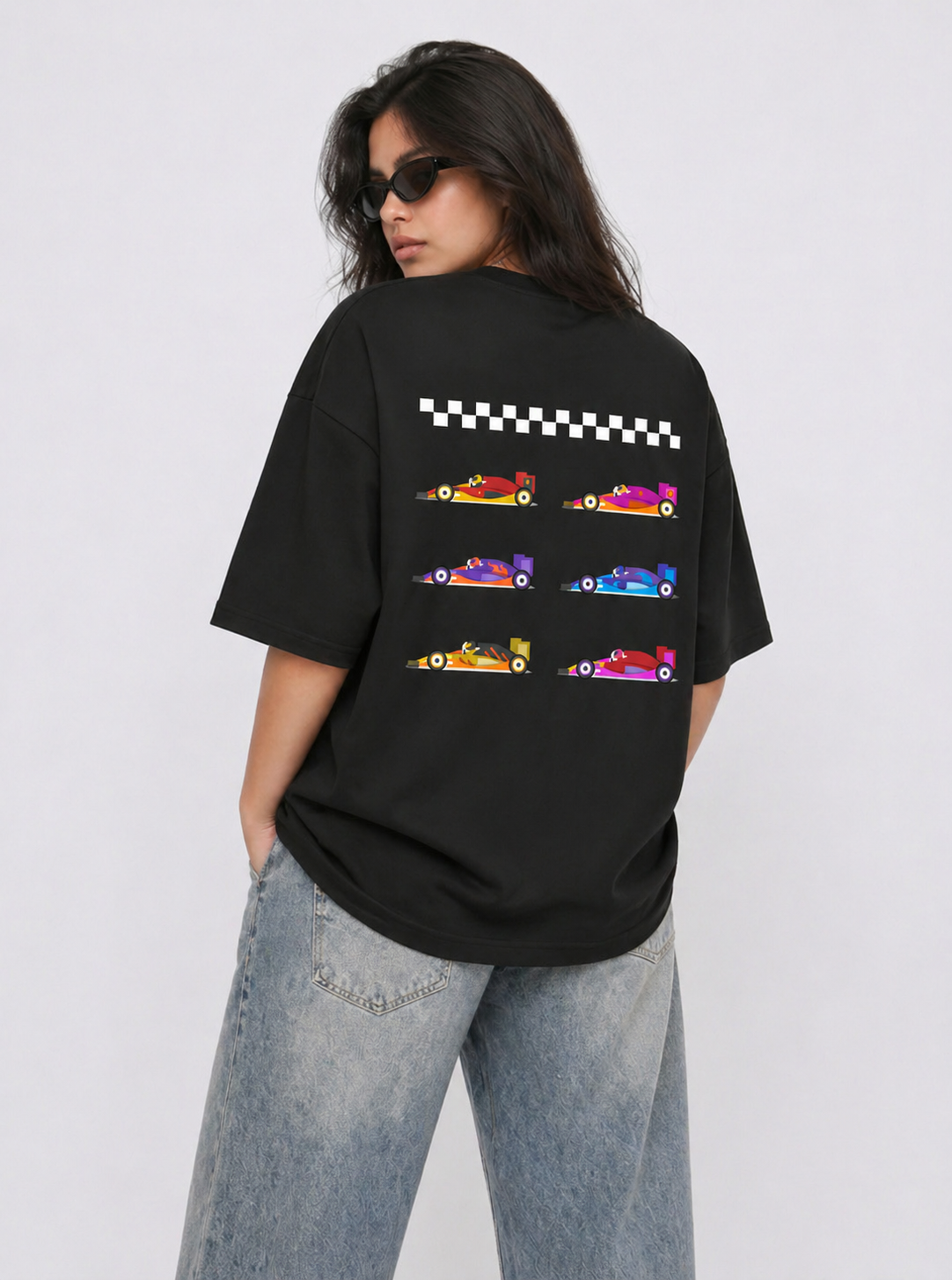 Cool Bee Formula Box Tee Black for Women - Black Oversized Graphic Tee Streetwear India