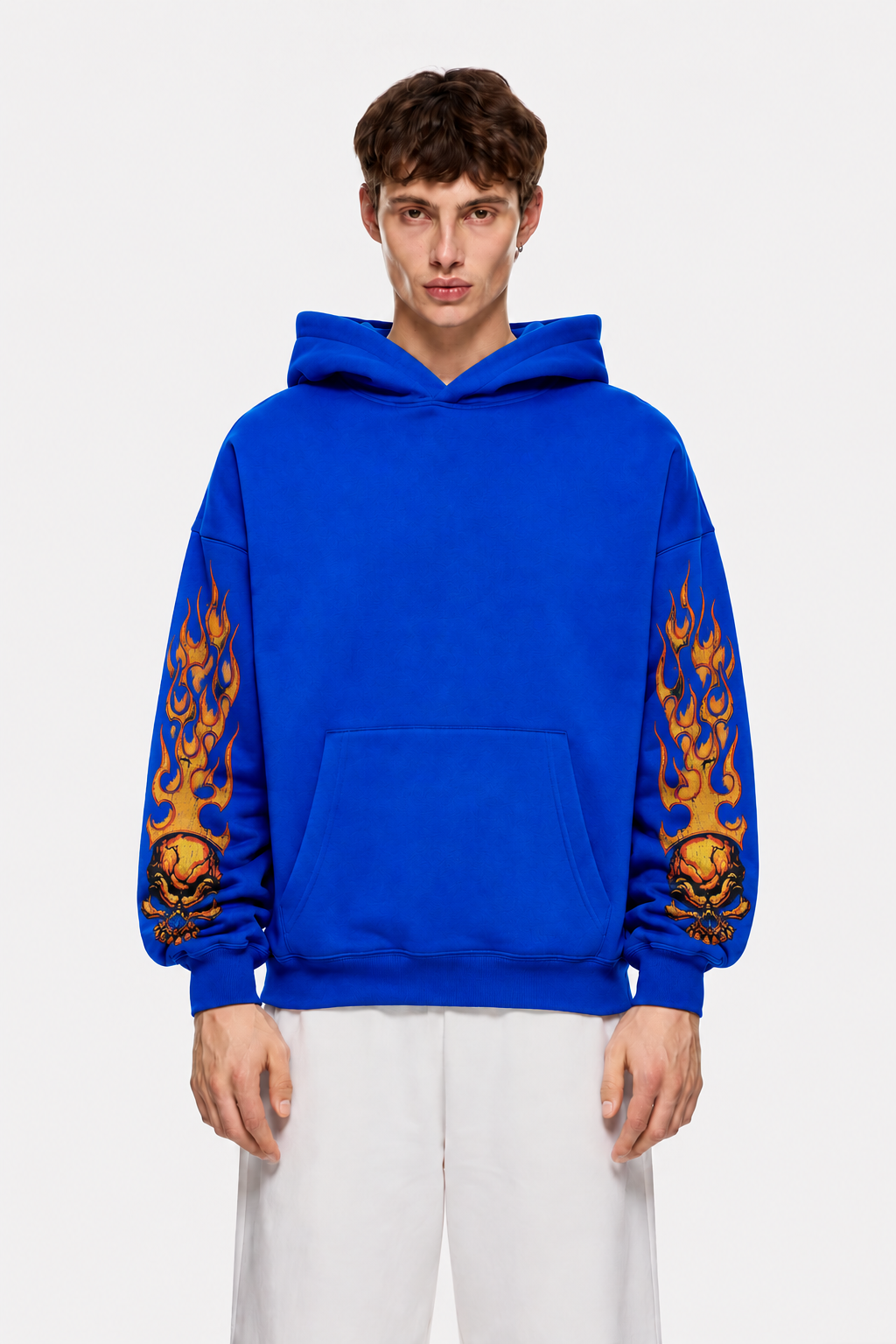 Hellfire Flame Hoodie Blue – Coolbee Store oversized hoodie, photo 5 of 5