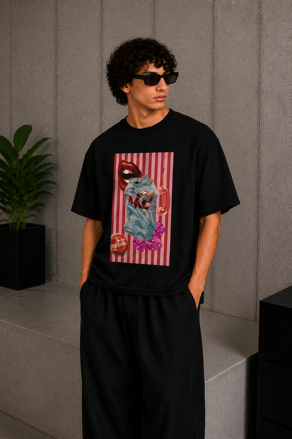 Cool Bee Diet Tee Black for Men - Black Oversized Graphic Tee Streetwear India