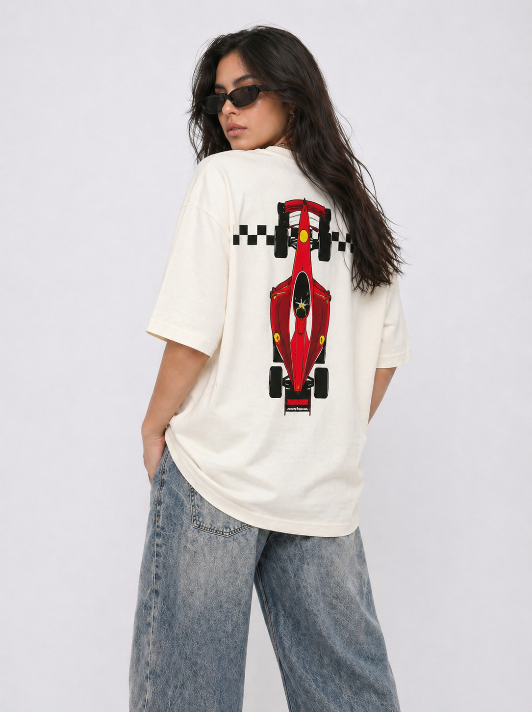 Checkered Box Tee White